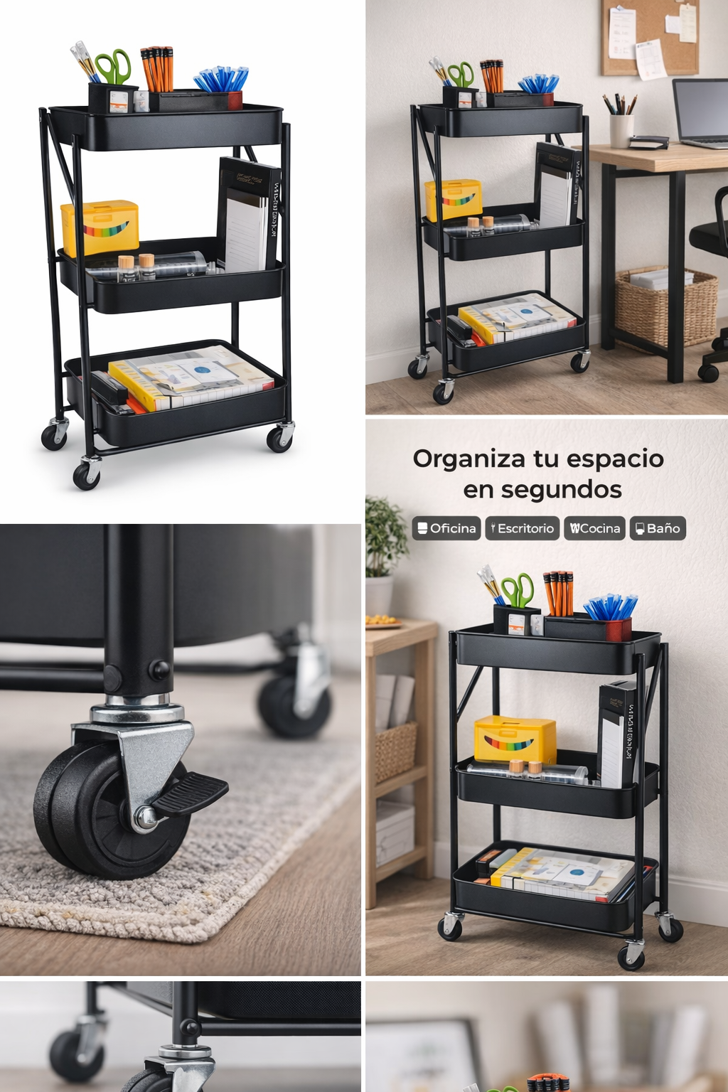 Estante Carrito Organizador MutiusoNegro